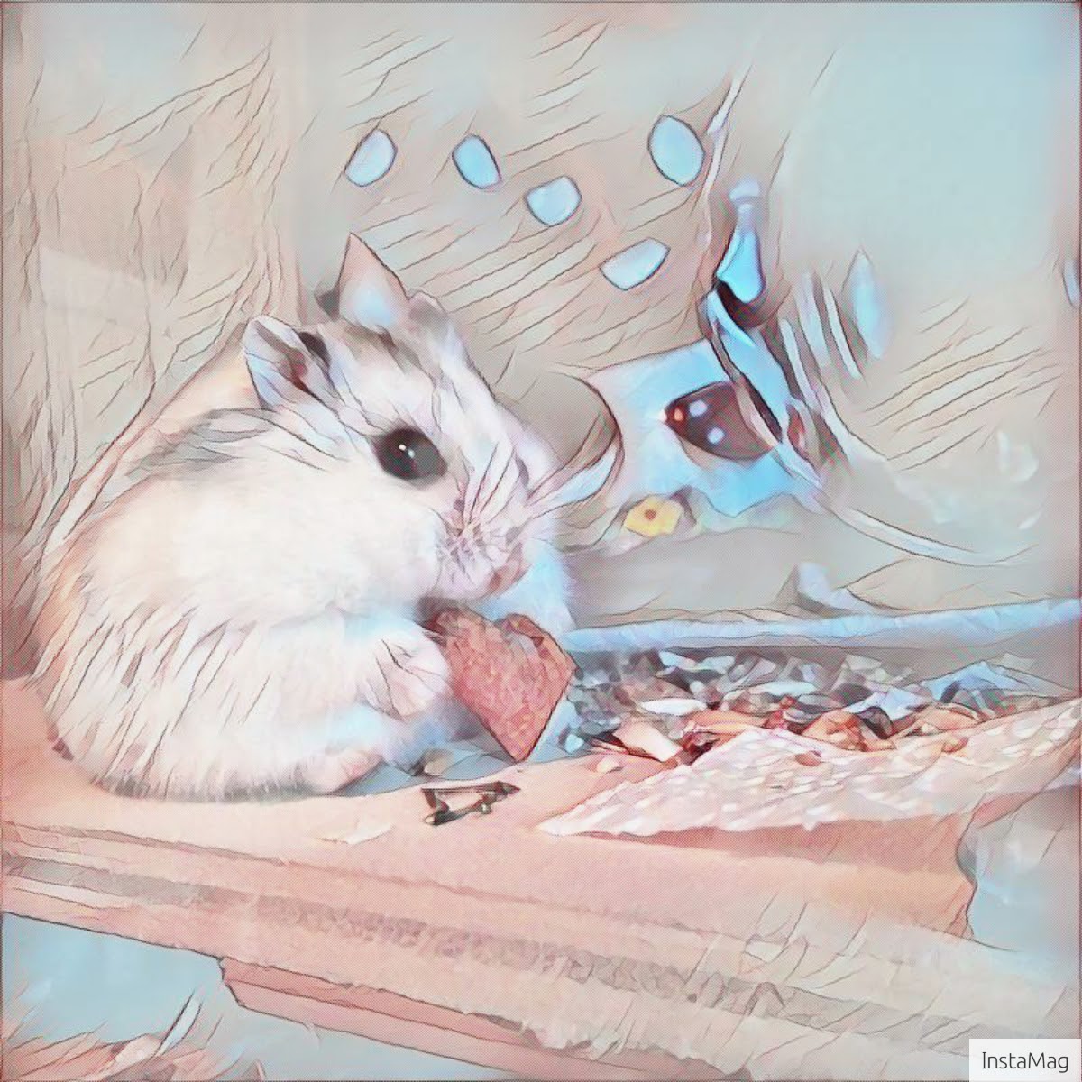 Hamster mit Andoid zum Kunstwerk verändert